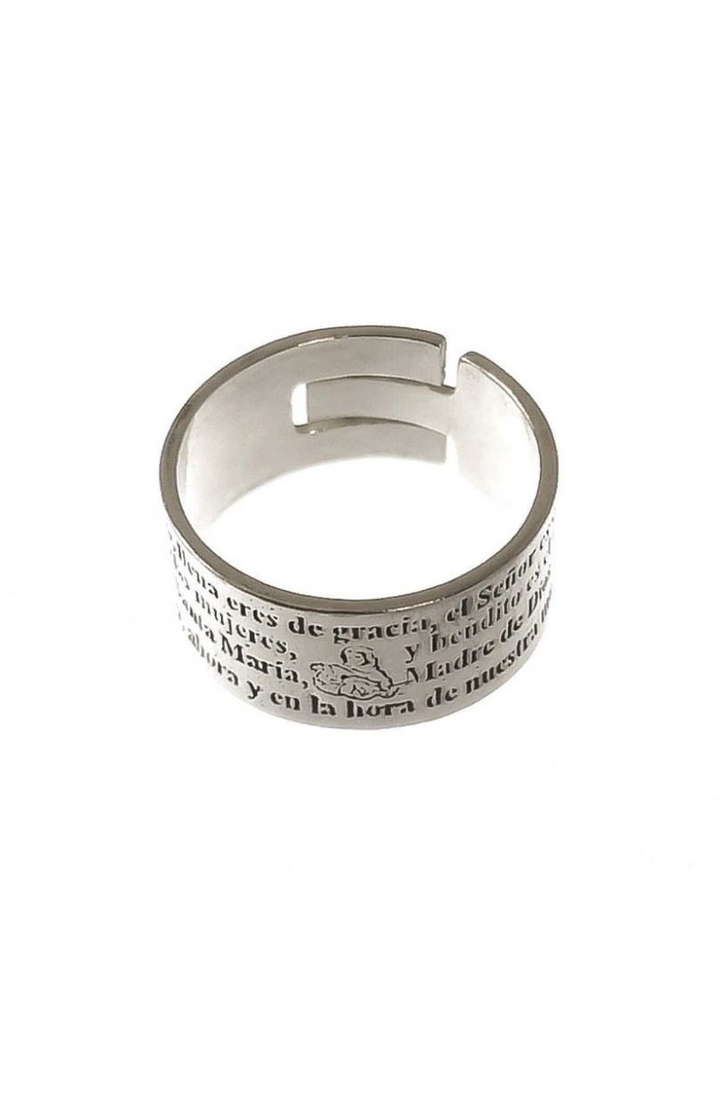 Anillo abierto Ave María Plata 925