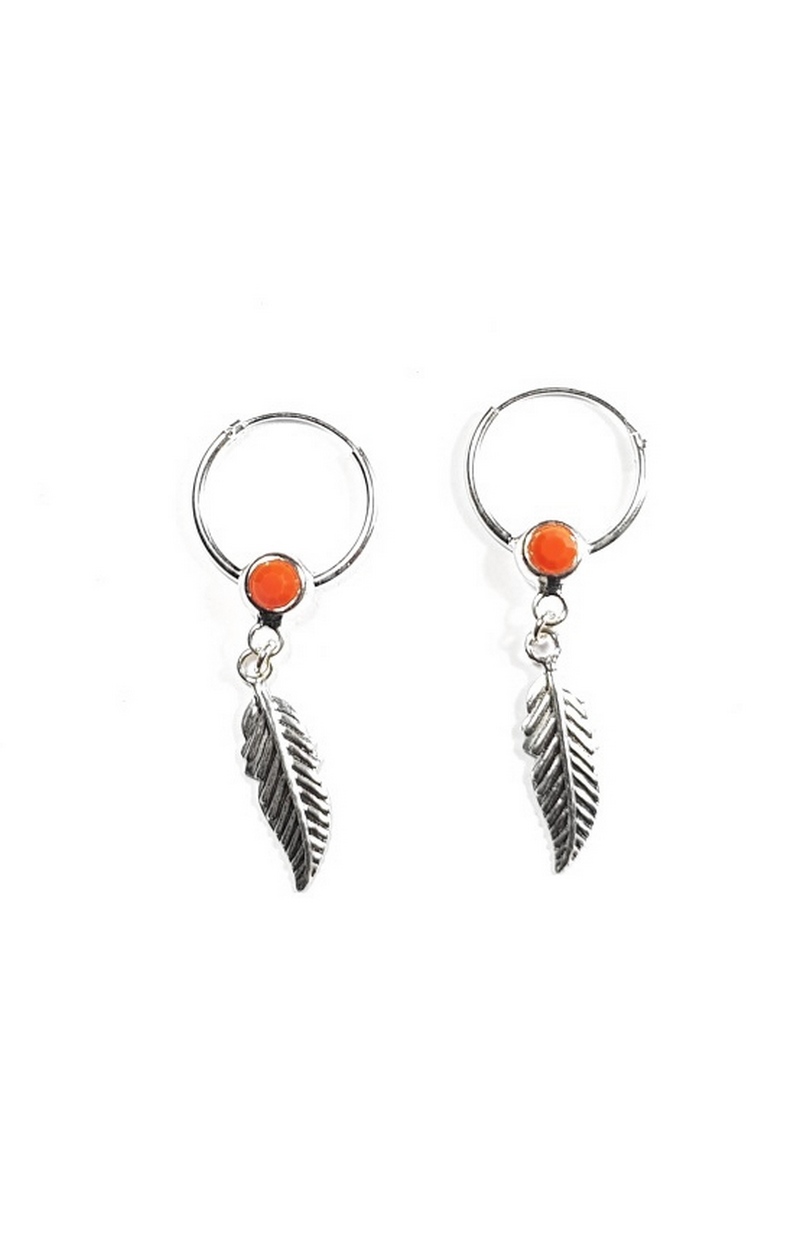 Pendiente Aro Plata 925 con turquesa o coral - Imagen 2