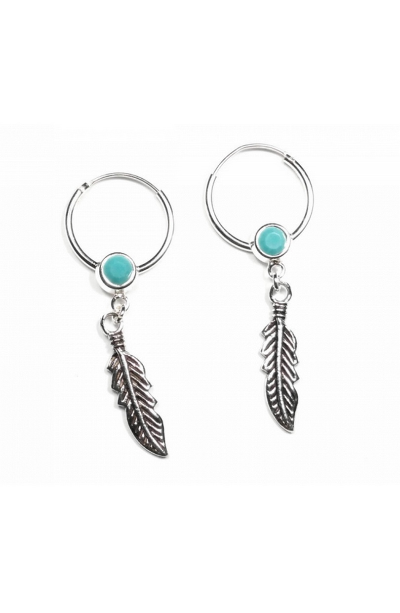 Pendiente Aro Plata 925 con turquesa o coral