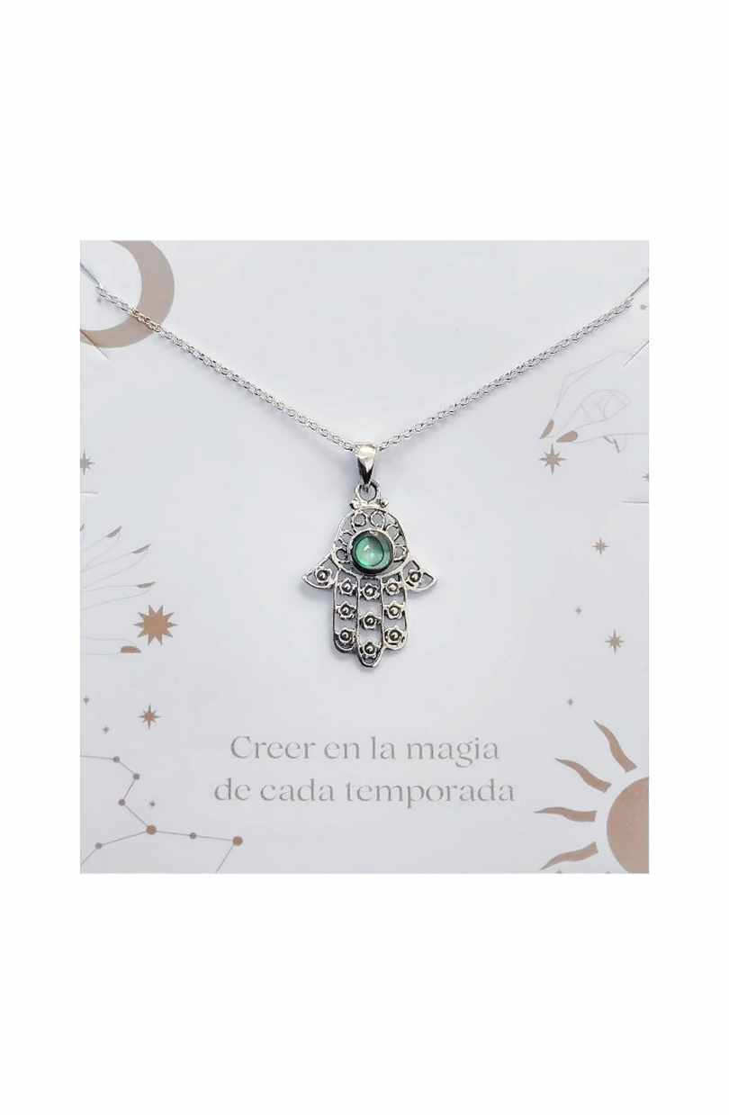 Gargantilla mano de Fátima nácar Plata 925