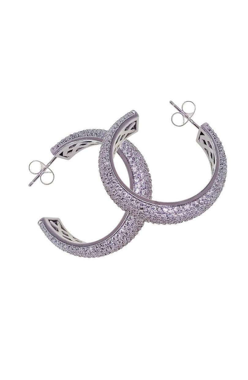 Pendientes aro con circonitas Plata 925