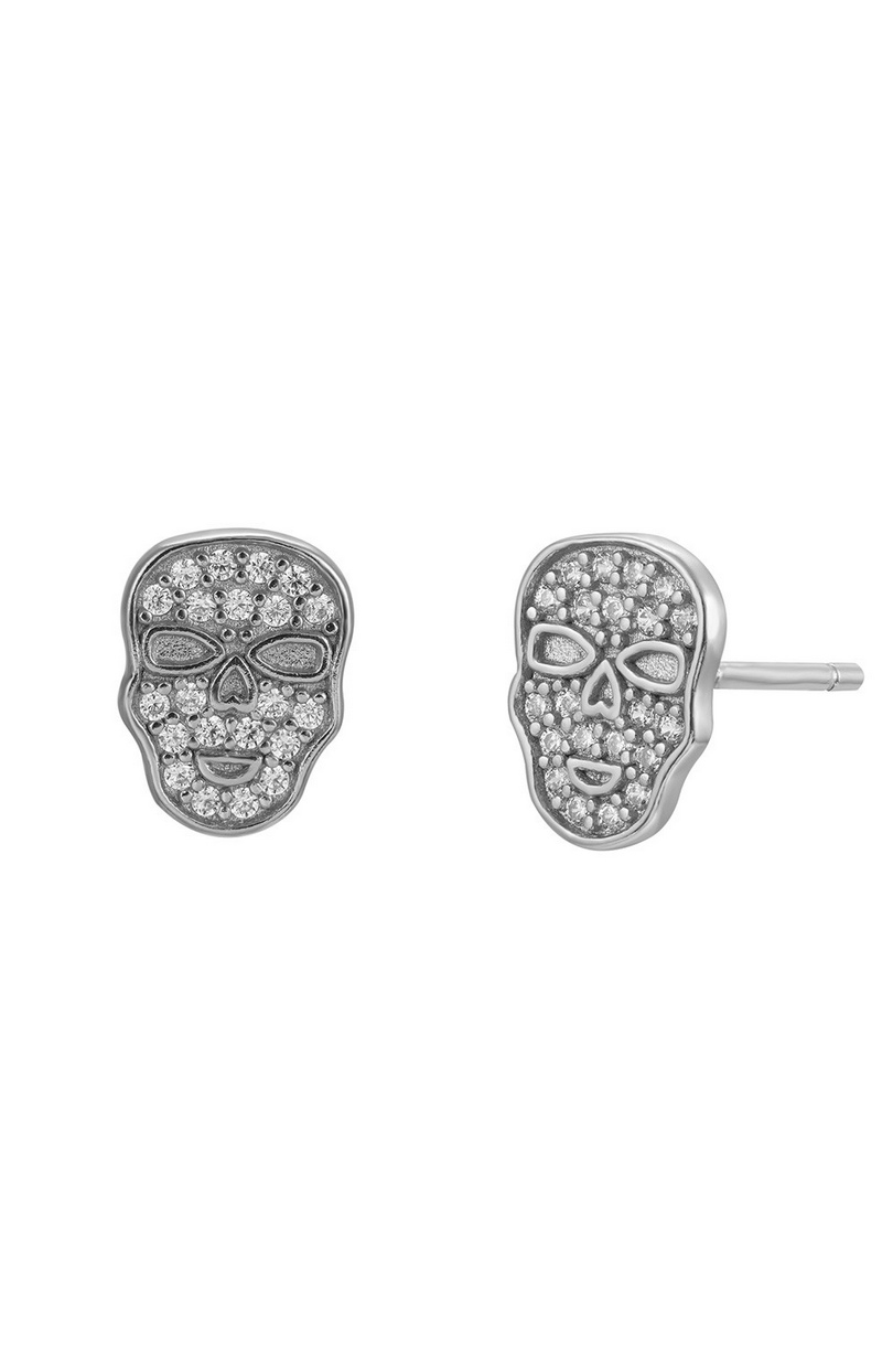 Pendiente Calavera Plata 925 - Imagen 2