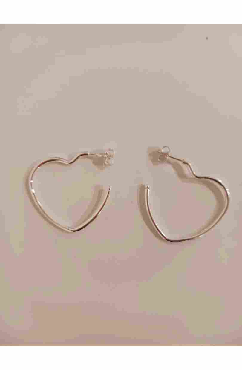 Pendientes Corazón plata 925 - Imagen 2