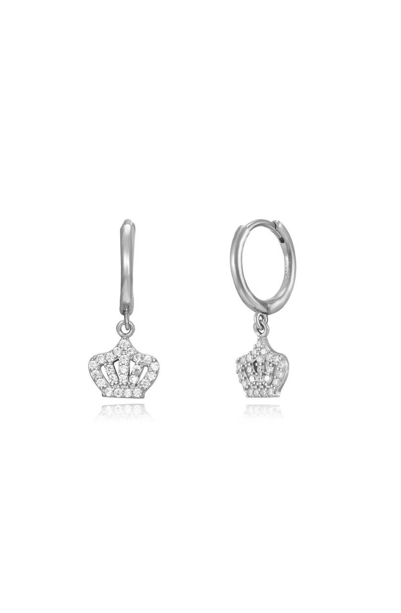 Pendientes Corona Plata 925 - Imagen 2