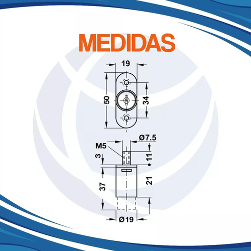 Cerradura Botón De Empuje Niquelado 21 Mm Hafele X 2 Uni - Imagen 2