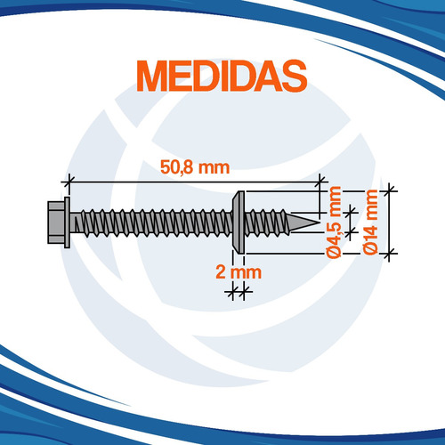 Autoperforante Para Techo Chapa Arandela Goma 14×2 500u - Imagen 2