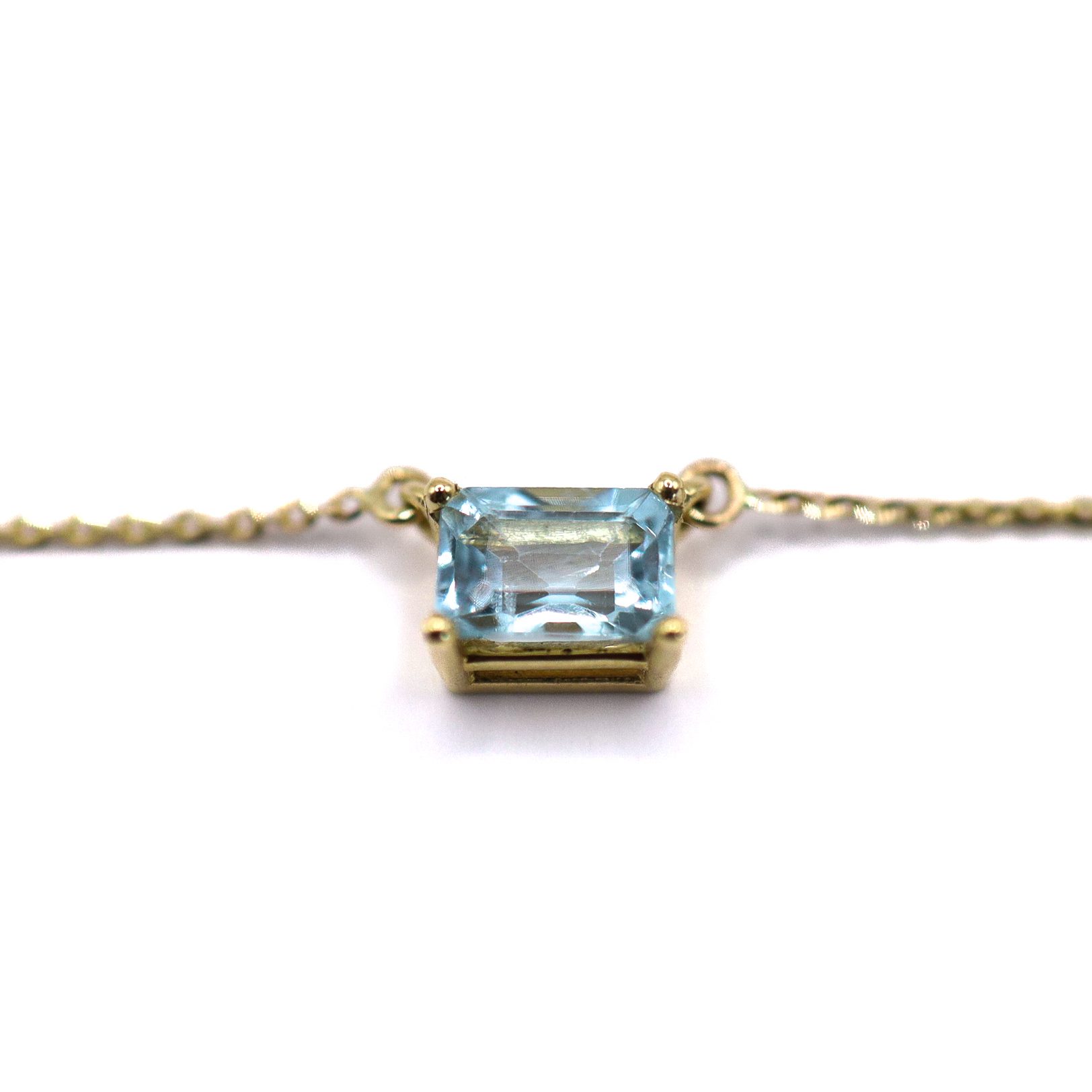 Collar con Aguamarina Natural en Oro Amarillo - Imagen 5