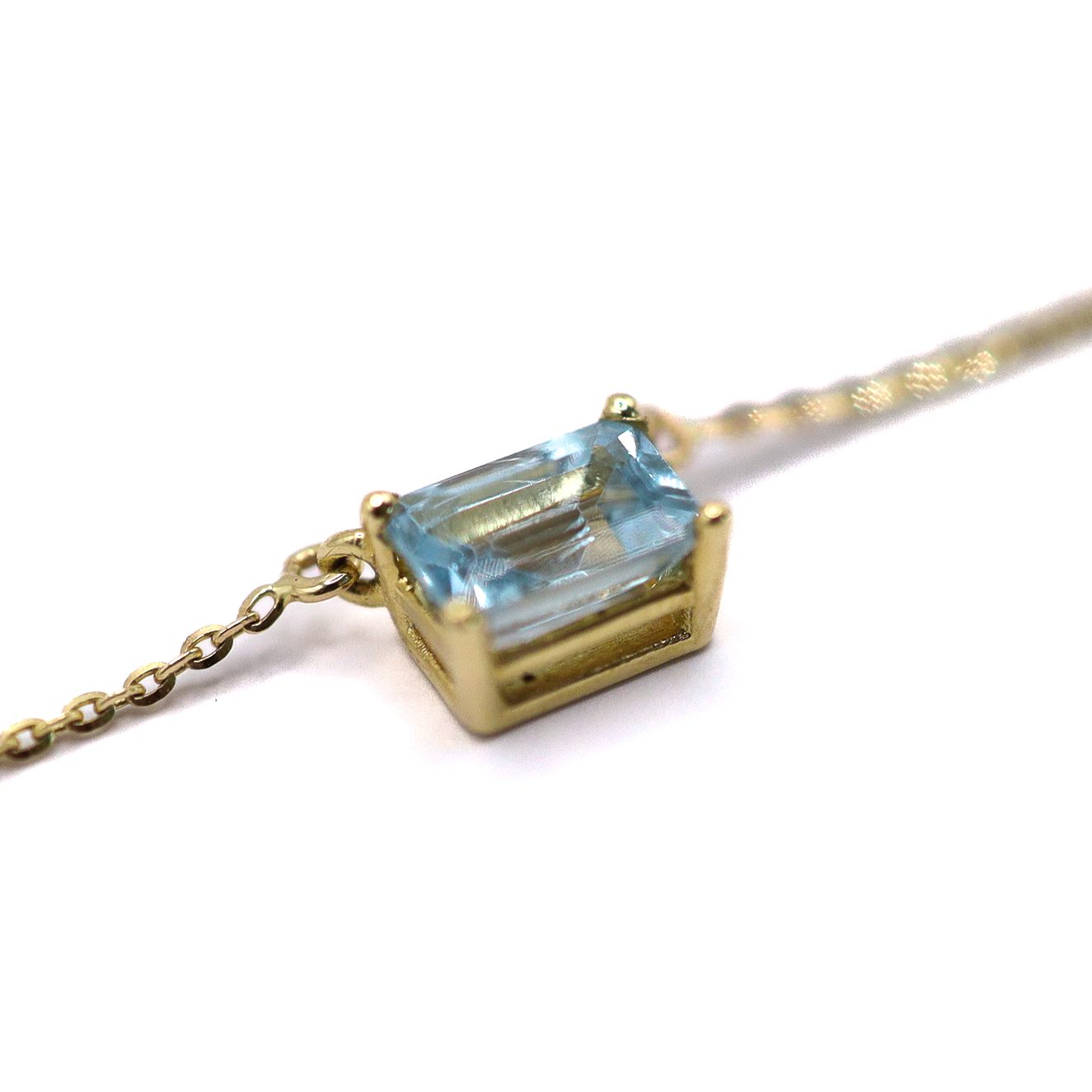 Collar con Aguamarina Natural en Oro Amarillo - Imagen 4